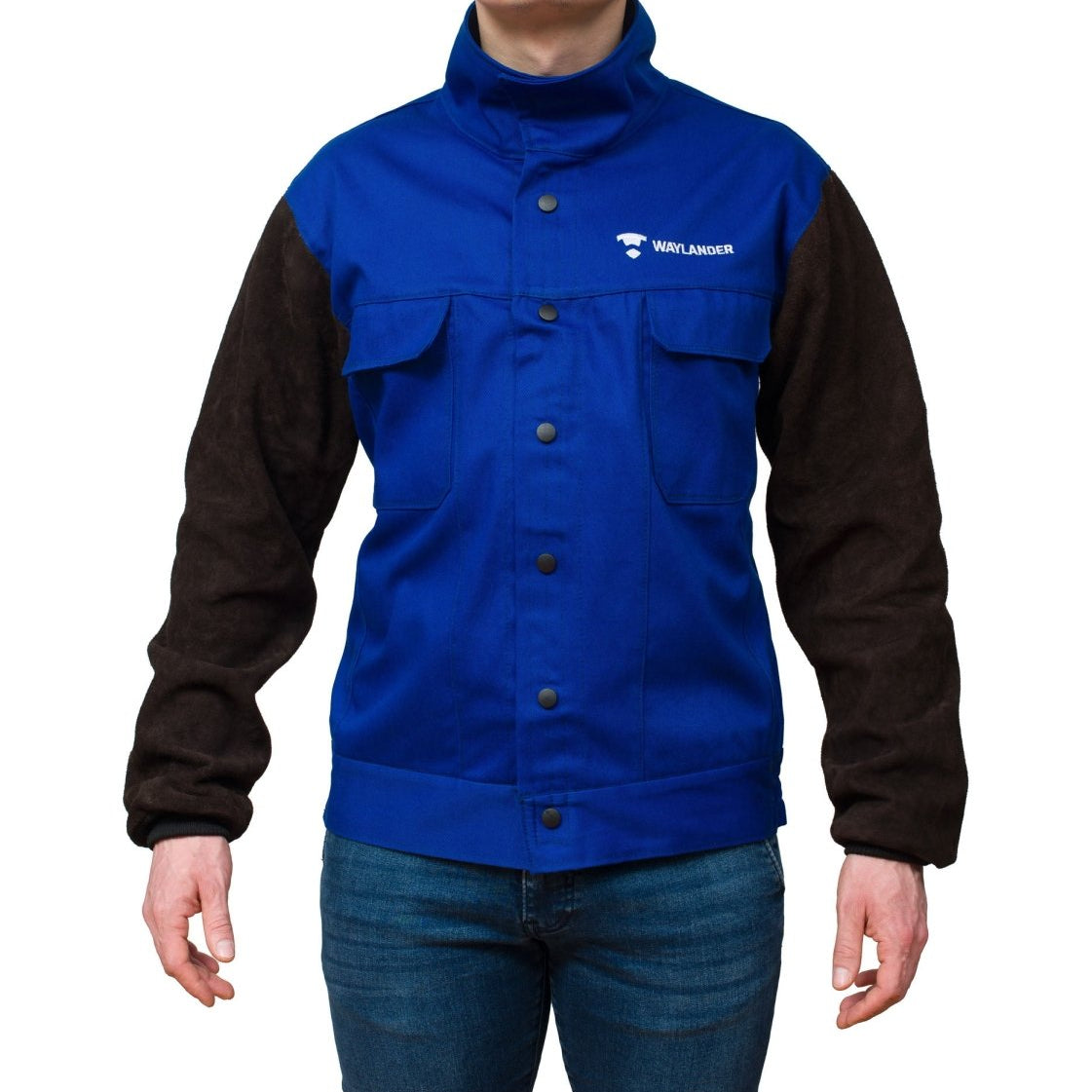 DVALIN Hybrid FR Welding Jacket Flame Retardant Cotton & Leather Sleeves - Waylander Welding