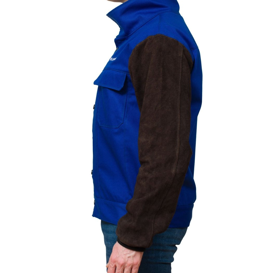 DVALIN Hybrid FR Welding Jacket Flame Retardant Cotton & Leather Sleeves - Waylander Welding
