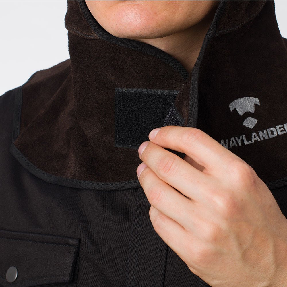 Leather Welding Hood with Neck Shoulder Drape - Waylander Welding
