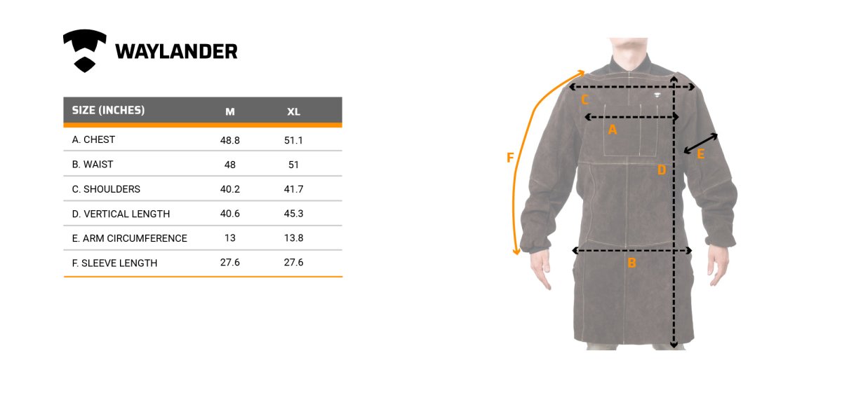 OTTAR Leather Apron with Long Sleeves - Waylander Welding